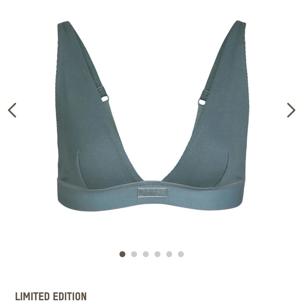 Skins cotton rib plunge bralette NWT size M kyanite